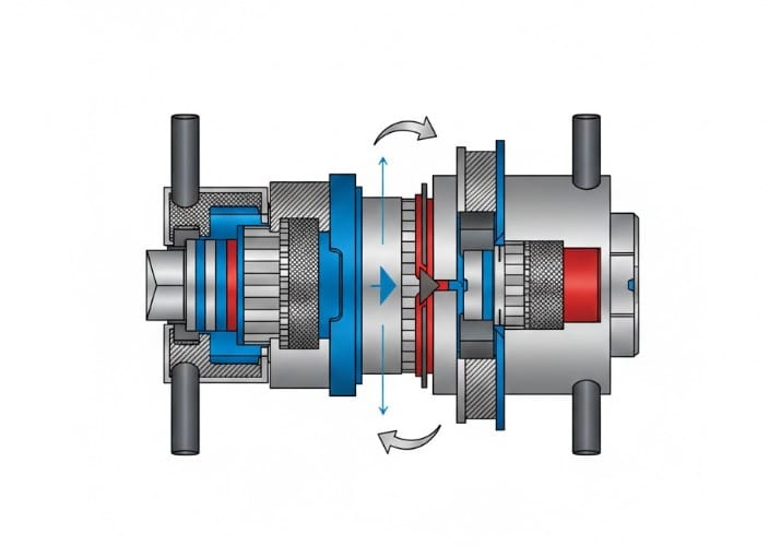 Fúrásvédett zárbetét belső mechanizmusa (illusztráció)